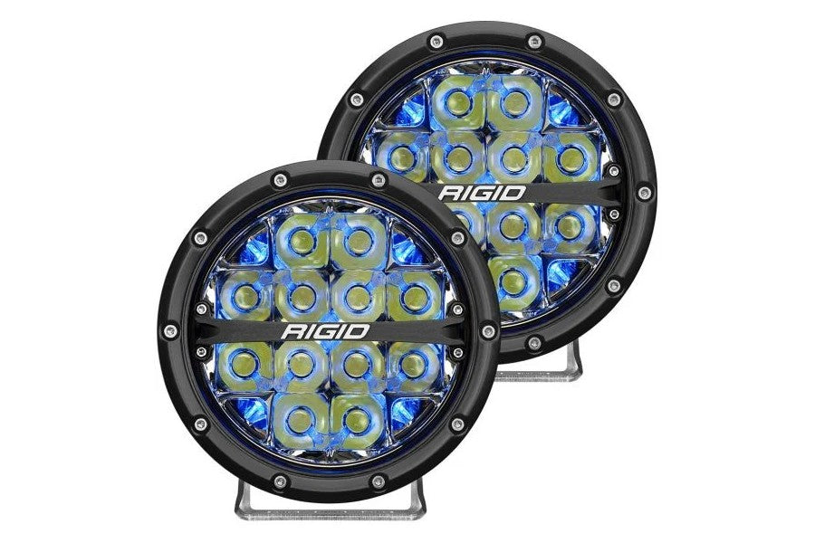 Rigid Industries 360-Series 6in Off-Road Spot Beam - Blue Backlight - Pair