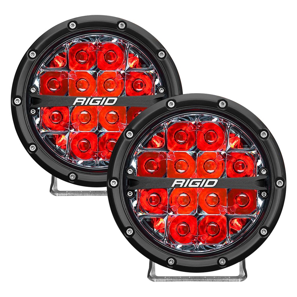 Rigid Industries 360-Series 6in LED Off-Road Spot Beam - Red Backlight - Pair