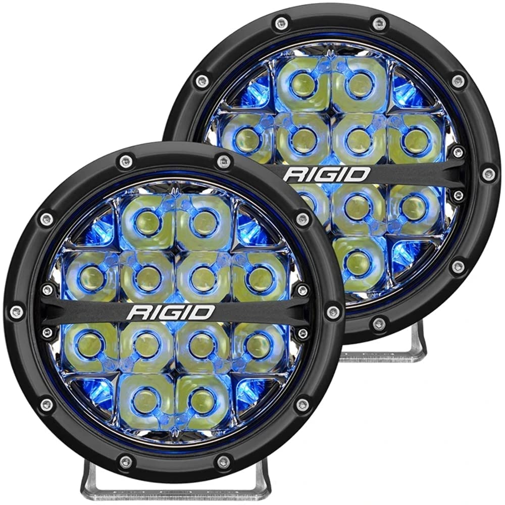 Rigid Industries 360-Series 6in LED Off-Road Drive Beam - Blue Backlight - Pair