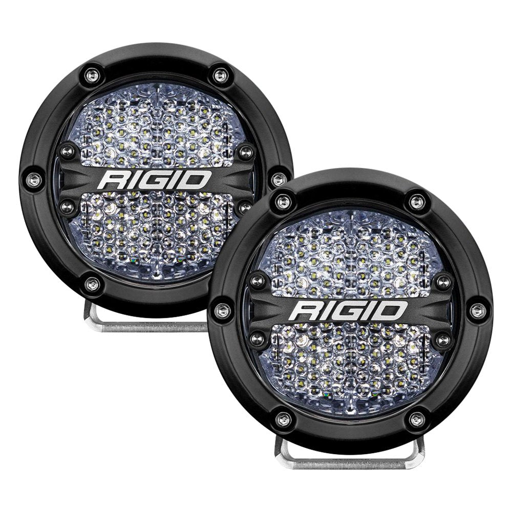 Rigid Industries 360-Series 4in LED Off-Road Diffused Lights - White Backlight - Pair