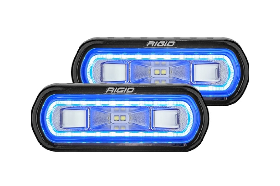 Rigid Industries SR-L Series Off-Road Spreader Lights w/ Surface Mount - Blue Halo - Pair