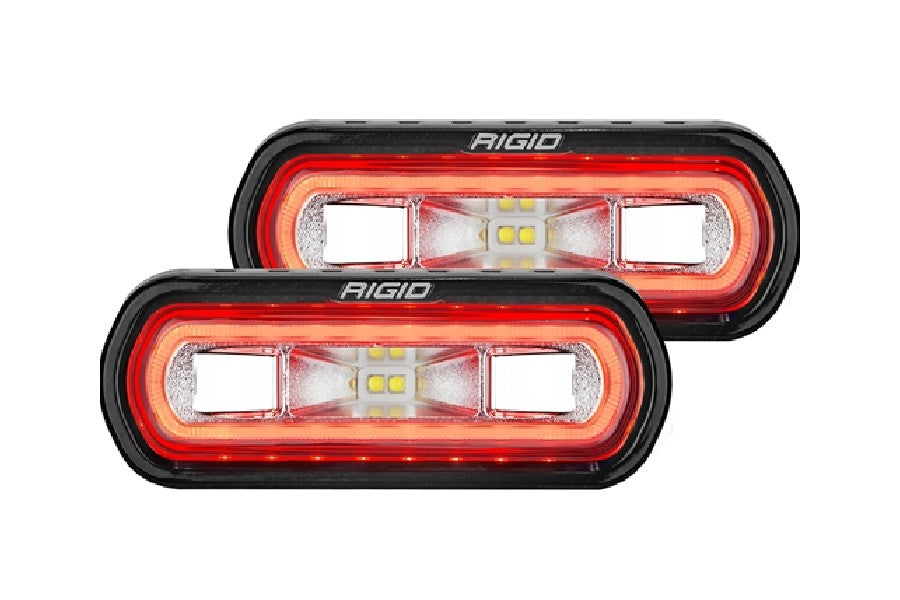 Rigid Industries SR-L Series Off-Road Spreader Lights w/ Surface Mount - Red Halo - Pair
