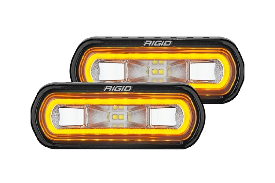 Rigid Industries SR-L Series Off-Road Spreader Lights w/ Surface Mount - Amber Halo - Pair