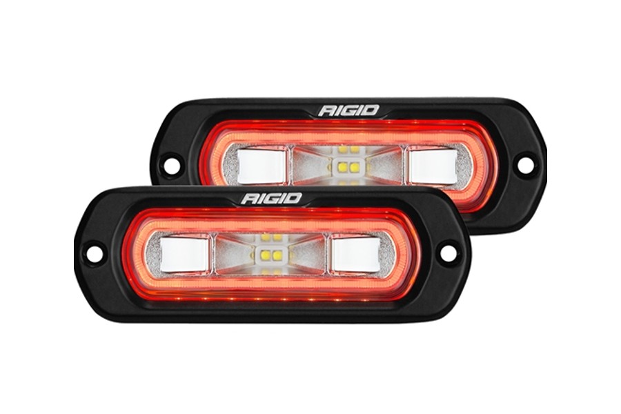 Rigid Industries SR-L Series Off-Road Spreader Lights w/ Flush Mount - Red Halo - Pair