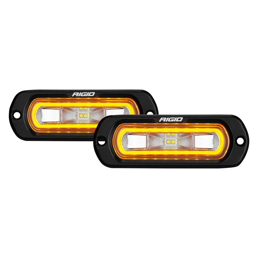 Rigid Industries SR-L Series Off-Road Spreader Lights - Amber Halo - Pair