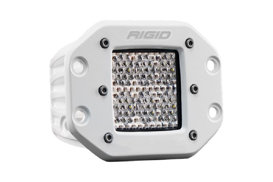 Rigid Industries D-Series Hybrid Light w/ Flush Mount, Diffused Light Pattern - White Housing