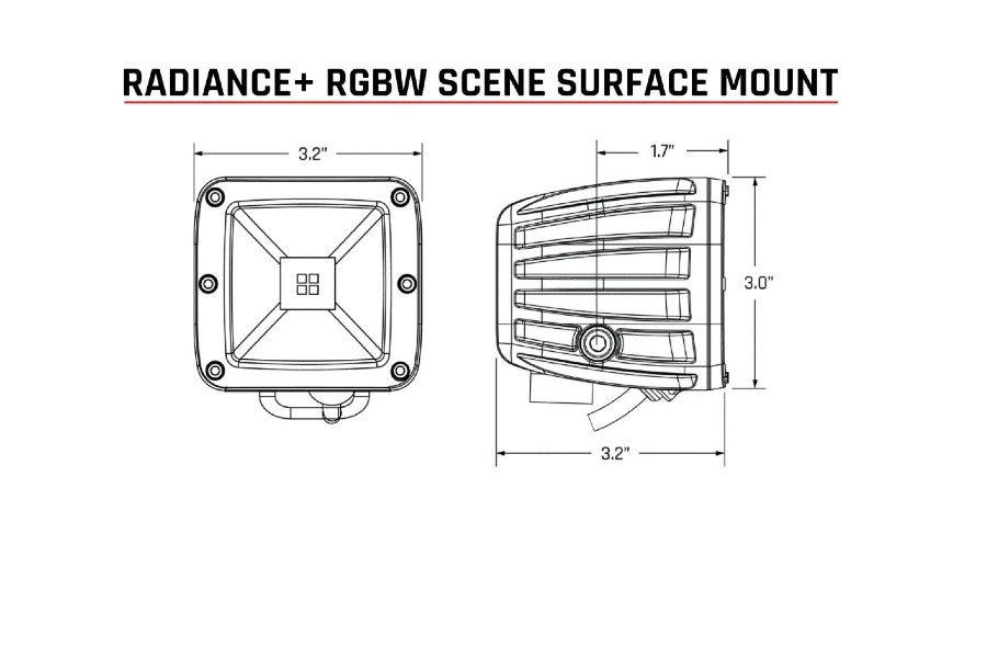 Rigid Industries  Radiance+ Scene RGBW Surface Mount, Pair