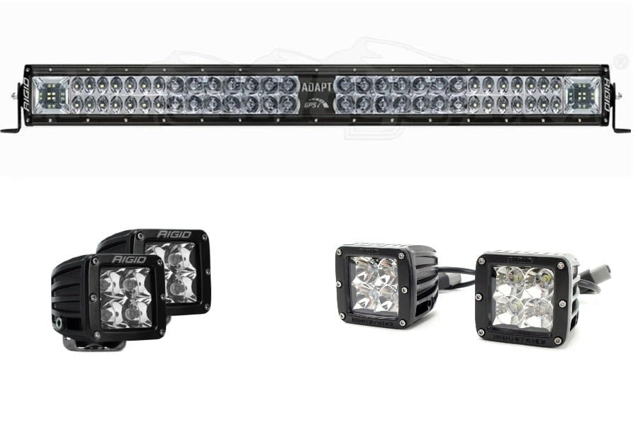 Rigid Industries E-Series LED Light Bar w/ Pair of D-Series Lights ...