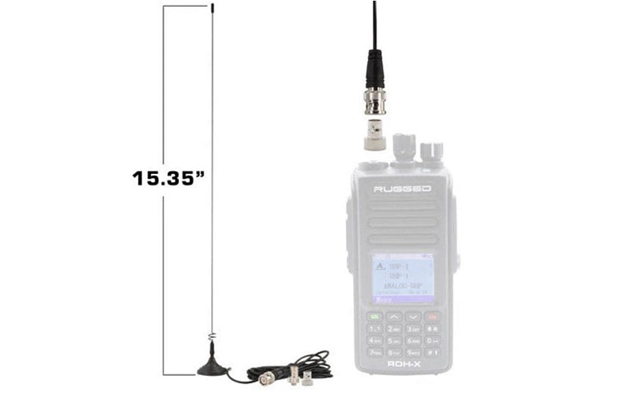 Rugged Radios Magnetic Mount Dual Band Antenna for Rugged Handheld Radios R1 / RDH-X / V3 / RDH-16 / RH-5R