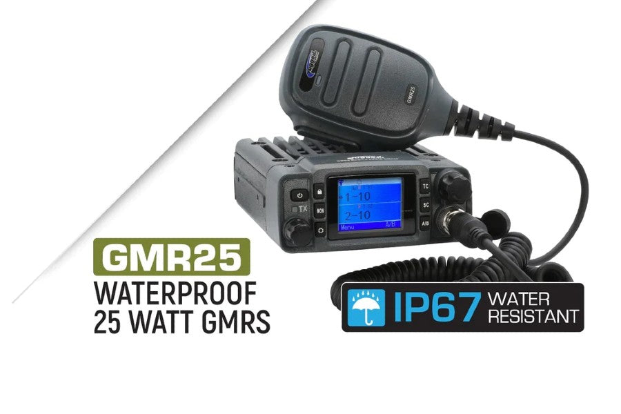 Rugged Radios Two Way GMRS Mobile Radio Kit - 25 Watt - 2011-2018 JK 2dr