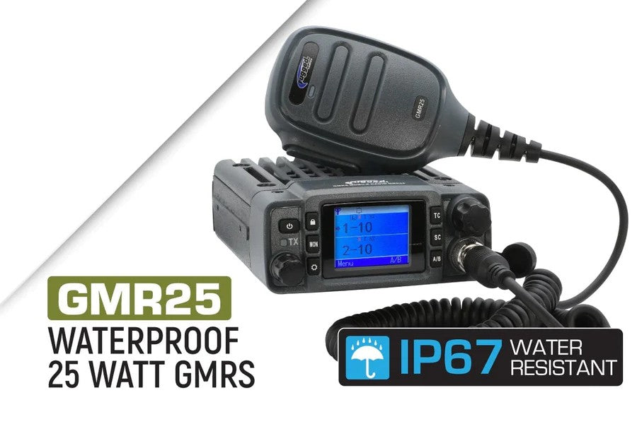 Jeep Wrangler JK Rugged Radios Two Way GMRS Mobile Radio Kit - 25 Watt