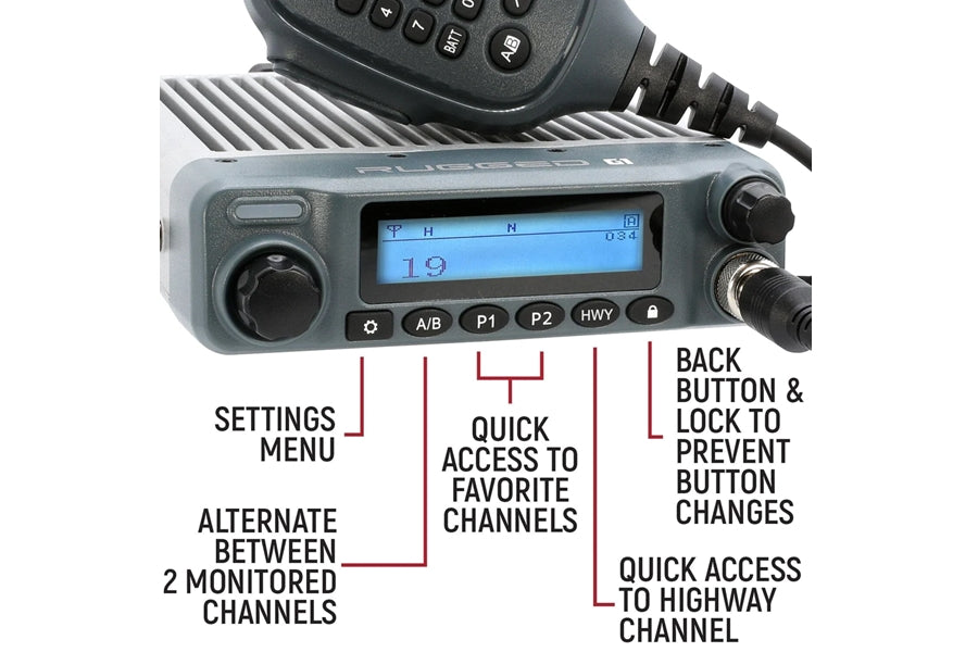 Rugged Radios Radio Kit Radio Kit - Rugged G1 ADVENTURE SERIES Waterproof GMRS Mobile Radio w/ Antenna – 45 Watt