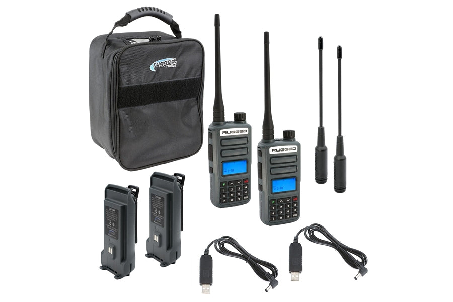 Rugged Radios 2-Way Handheld Radios w/ XL Batteries and Long Range Antennas