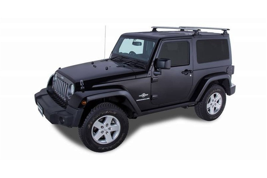 Jeep Wrangler JK 2-Door Rhino Rack Vortex RLT600 2-Bar Backbone Roof Rack, Black | JA6382