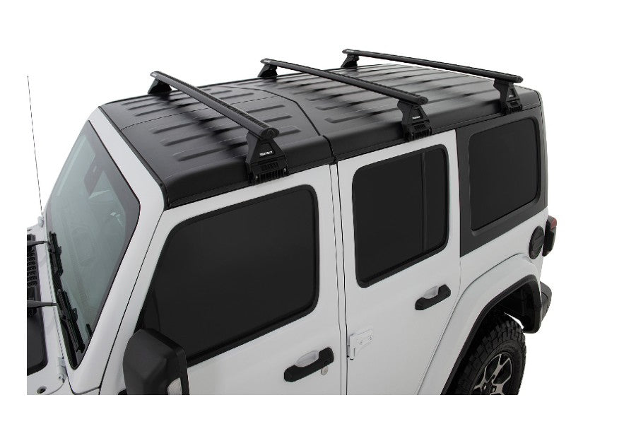 Jeep Wrangler JL 4-Door Rhino Rack Vortex RL110 Black 3 Bar Roof Rack | JB0103