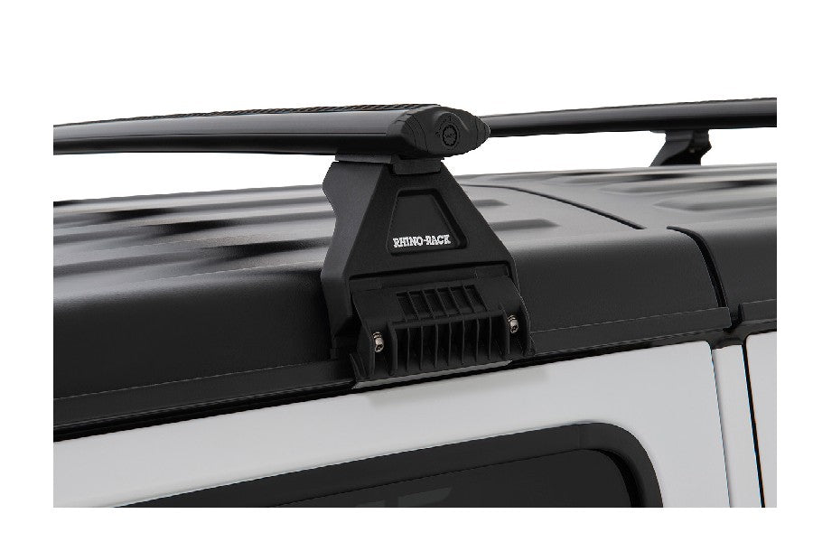 Jeep Wrangler JL 4-Door Rhino Rack Vortex RL110 Black 3 Bar Roof Rack | JB0103