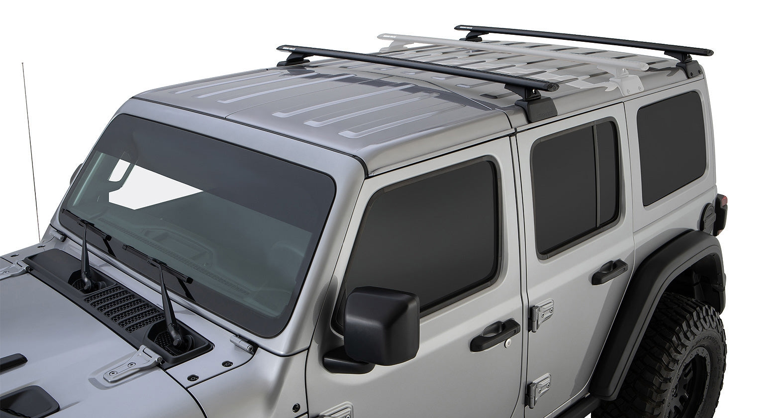 Jeep Wrangler JL 4-Door Rhino Rack Vortex Black 2 Bar Roof Rack w/ Backbone and RCL Legs | JB0894