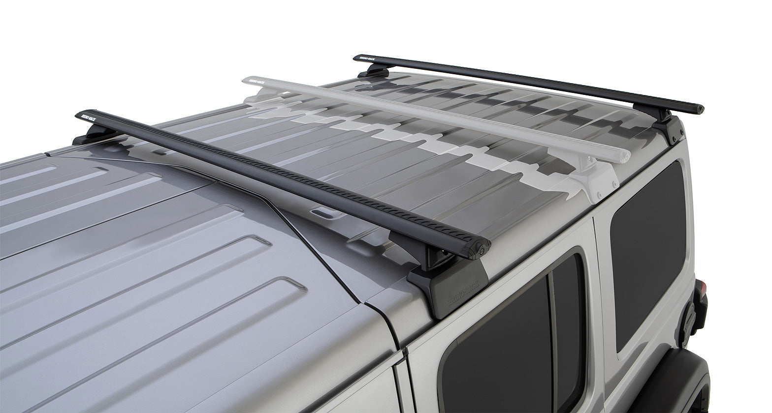 Jeep Wrangler JL 4-Door Rhino Rack Vortex Black 2 Bar Roof Rack w/ Backbone and RCL Legs | JB0894