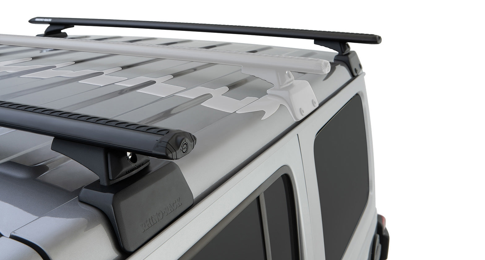 Jeep Wrangler JL 4-Door Rhino Rack Vortex Black 2 Bar Roof Rack w/ Backbone and RCL Legs | JB0894