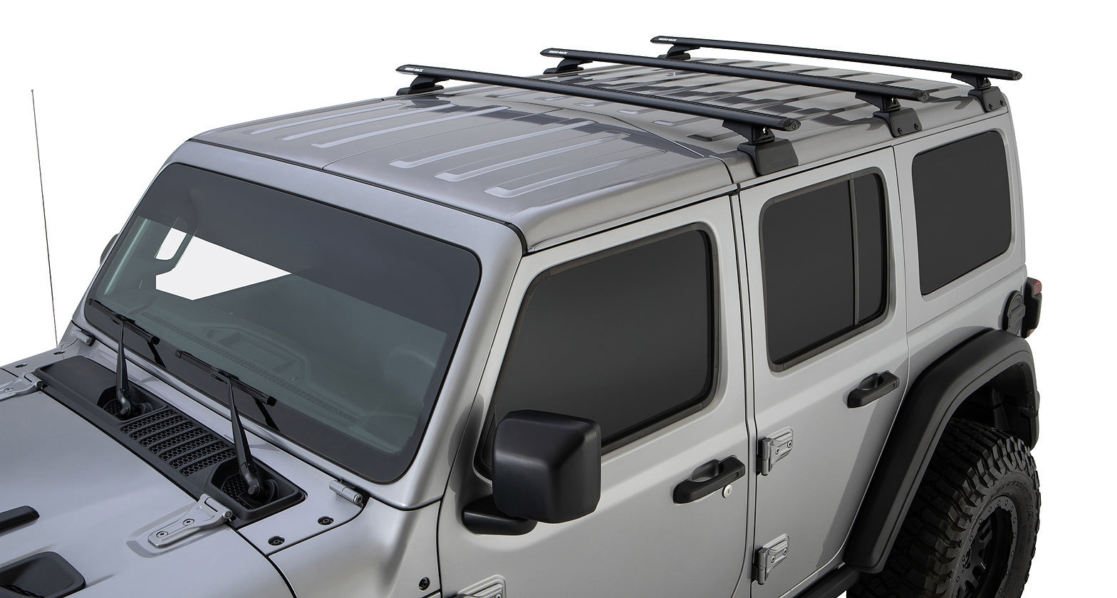 Jeep Wrangler JL 4-Door Rhino Rack Vortex RCL Black 3 Bar Roof Rack w/ Backbone and RCL Legs | JB0896