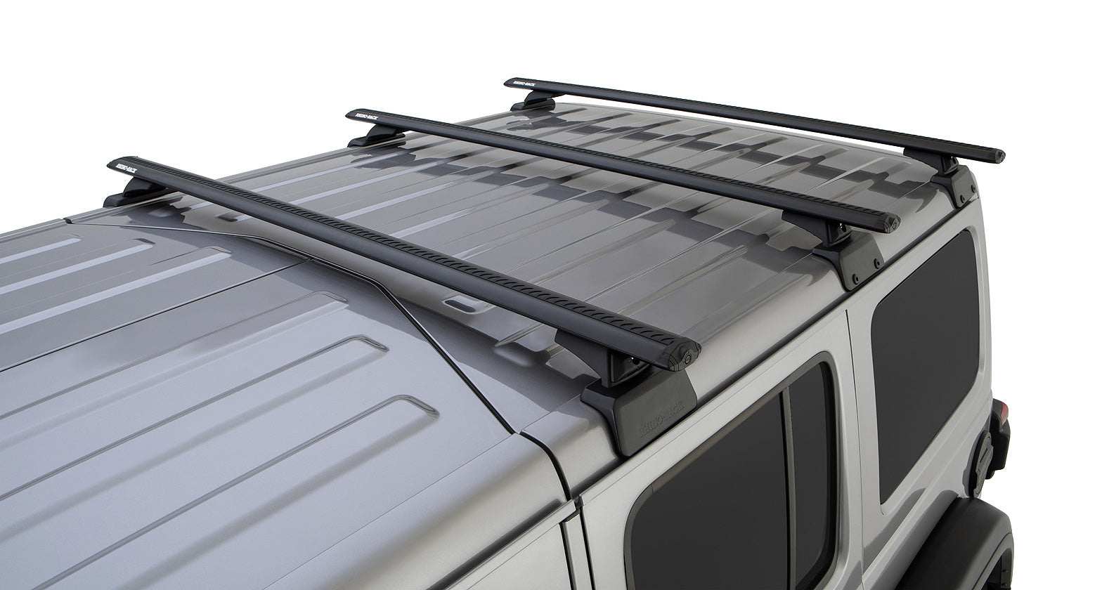 Jeep Wrangler JL 4-Door Rhino Rack Vortex RCL Black 3 Bar Roof Rack w/ Backbone and RCL Legs | JB0896