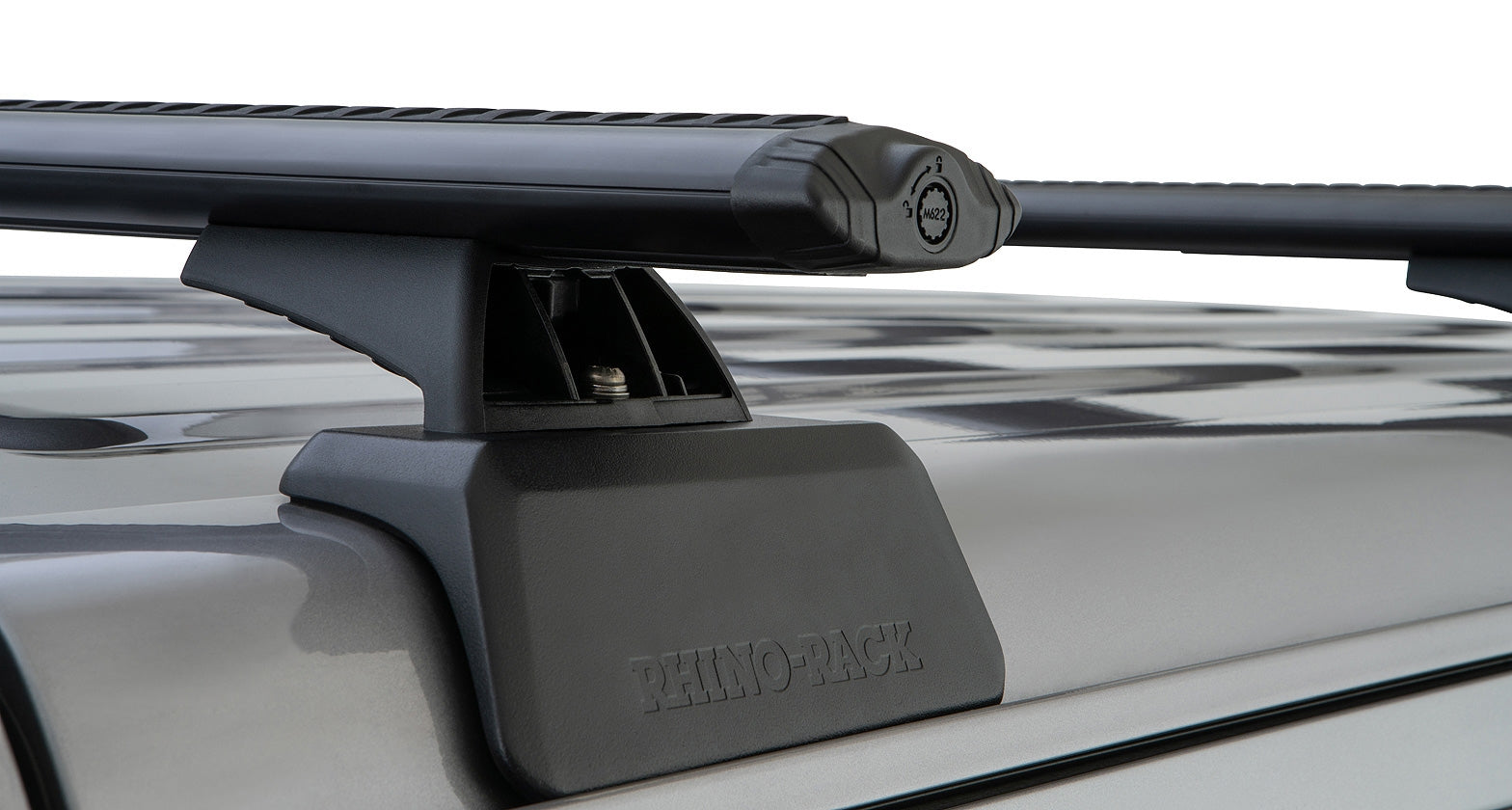 Jeep Wrangler JL 4-Door Rhino Rack Vortex RCL Black 3 Bar Roof Rack w/ Backbone and RCL Legs | JB0896