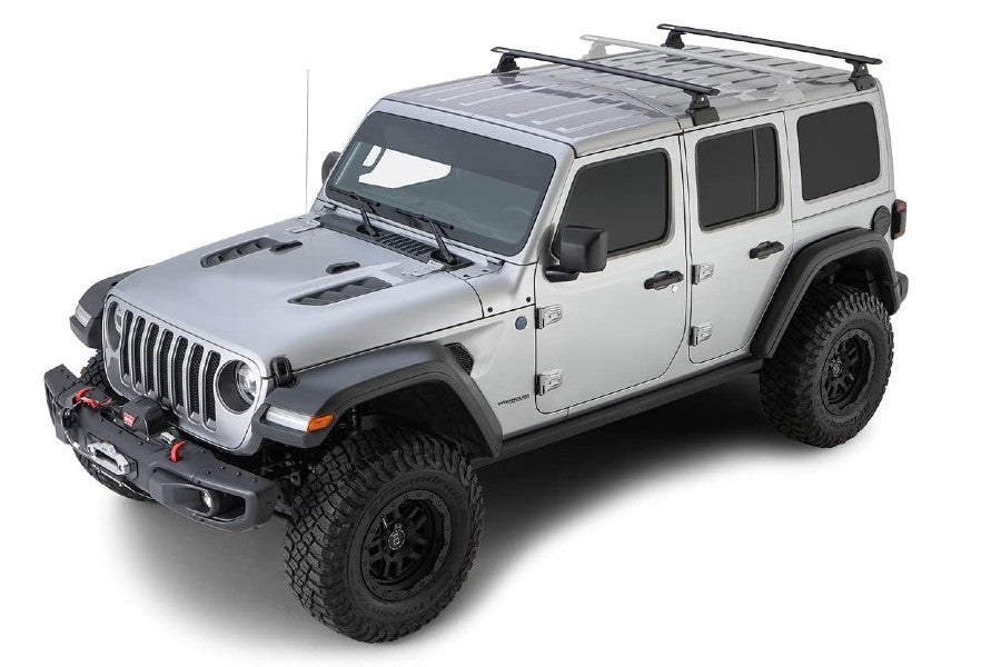 Jeep Wrangler JL 4-Door Rhino Rack Vortex RLT600 Black 2 Bar w/ Backbone and Quick Release Legs | JB0898