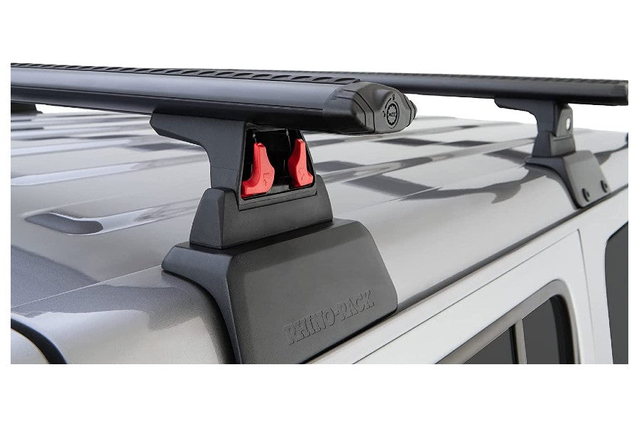 Jeep Wrangler JL 4-Door Rhino Rack Vortex RLT600 Black 2 Bar w/ Backbone and Quick Release Legs | JB0898