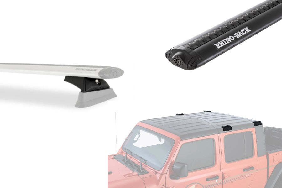 Jeep Gladiator JT Rhino Rack Vortex Black 2 Bar Roof Rack w/ Backbone and RCL Legs | JC-00295