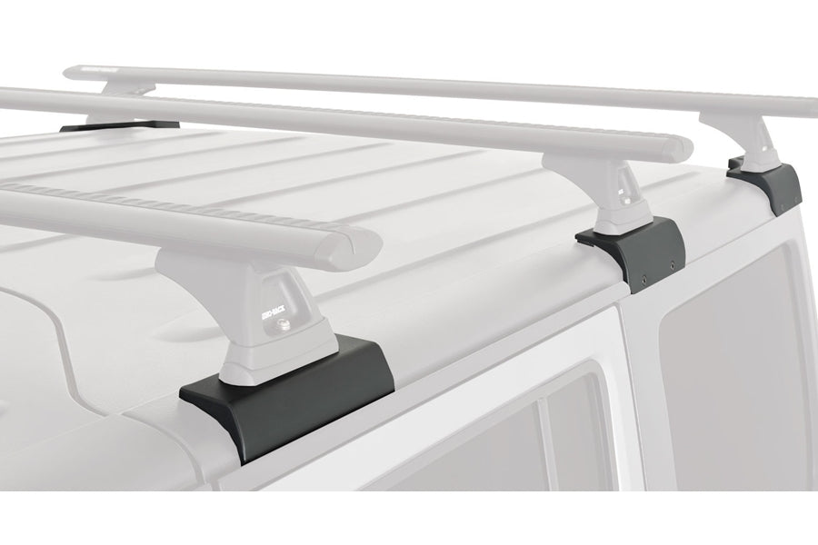 Jeep Wrangler JK 4-Door Rhino Rack HD RLT600 3-Bar Backbone Roof Rack, Black | JA6392