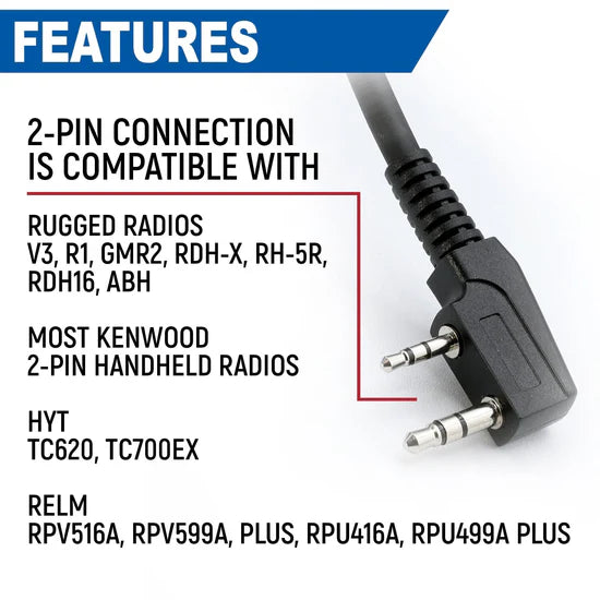 Rugged Radios GMR2 PLUS - GMRS and FRS Two Way Handheld Radio w/Hand Mic