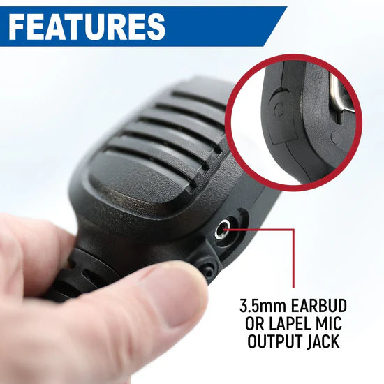Rugged Radios Hand Speaker Mic - Waterproof for Handheld Radios