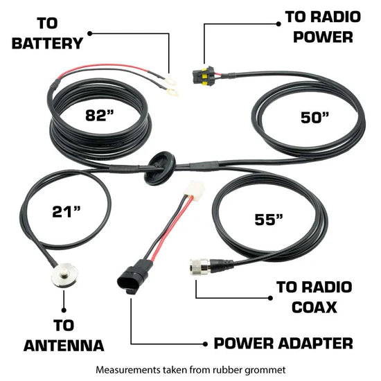Jeep JL/JT Rugged Radios Power and Antenna Cable Harness