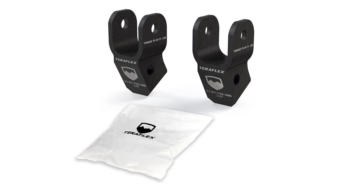 Jeep Wrangler JL 2018-2026 & Gladiator JT 2020-2026, TeraFlex 2in Front Shock Extension Kit, 2-2.5in Lift