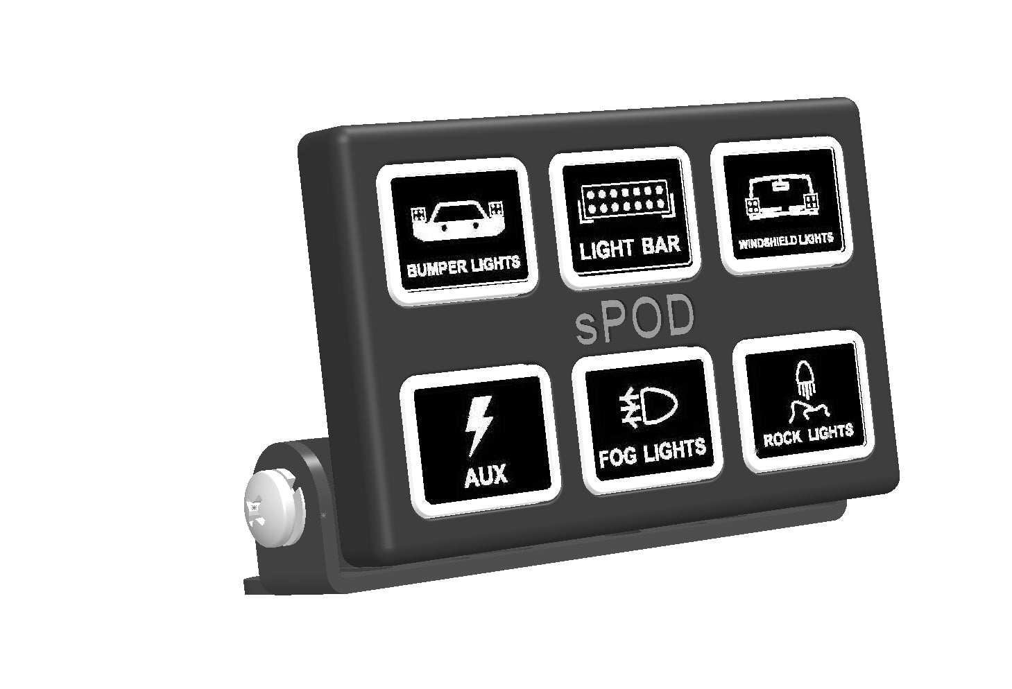 sPOD SourceLT Switch Panel w/ Mini6 and 36in Battery Cable