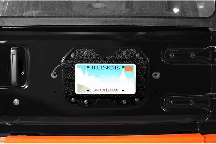 Steinjager Rear License Plate Relocation Bracket, Texturized Black - JL