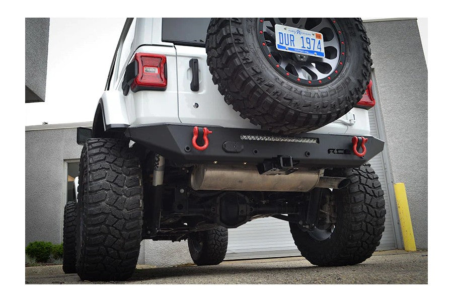 Jeep Wrangler JL ACE Engineering Halfback Rear Bumper Kit - w/ Backup Sensors - Texturized Black