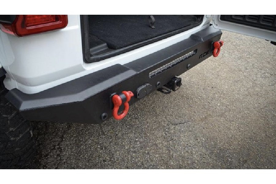 Jeep Wrangler JL ACE Engineering Halfback Rear Bumper Kit - Texturized Black w/ Backup Sensors