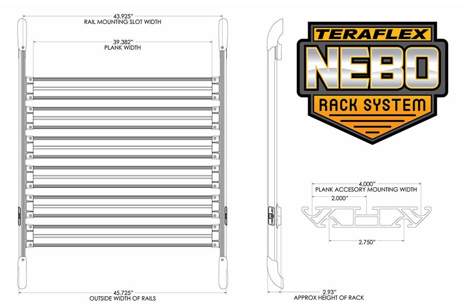 Teraflex Nebo Roof Rack - Silver -JK