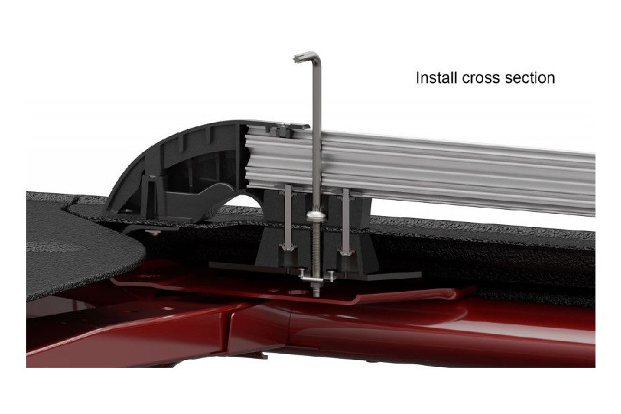 Jeep Wrangler JK 4-Door 2007-2018, TeraFlex Nebo Roof Rack Main Rail Kit, Black, view 2