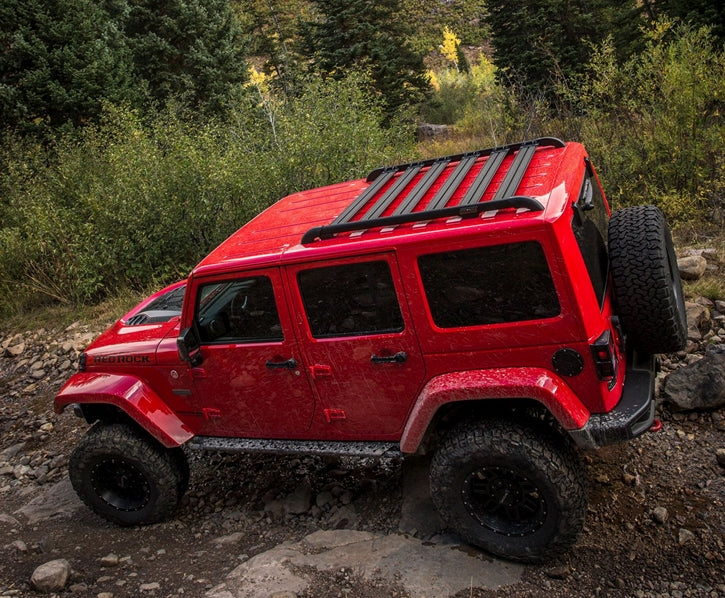 Jeep Wrangler JK 4-Door 2007-2018, TeraFlex Nebo Roof Rack Cargo Slat Kit, 6-Piece, Black, view 4