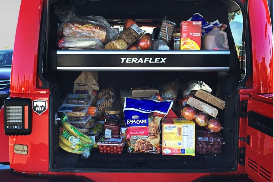 Jeep Wrangler JK 4-DoorTeraflex Wasatch Rear Cargo Rack - Black  JK 4dr