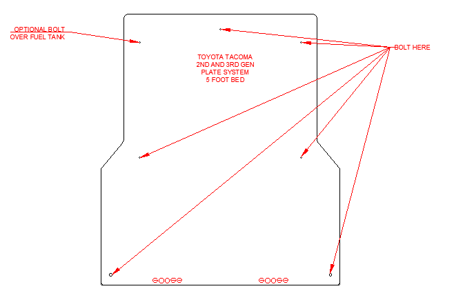 2005-23 Toyota Tacoma - Bed Plate Drawer System