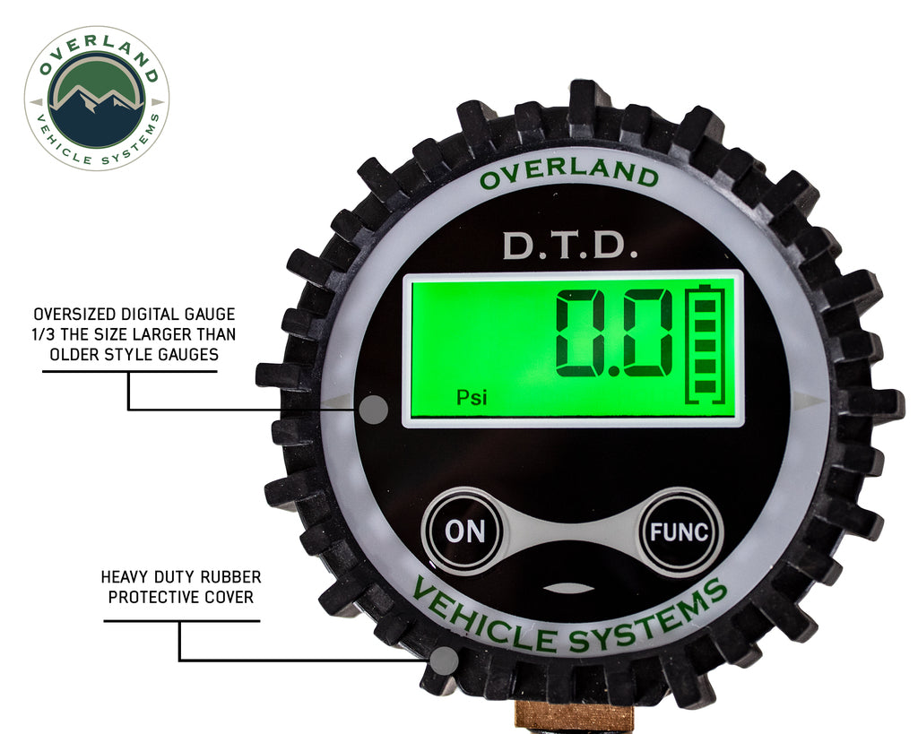 Overland Vehicle Systems Digital Tire Deflator w/ Valve Kit and Storage Bag