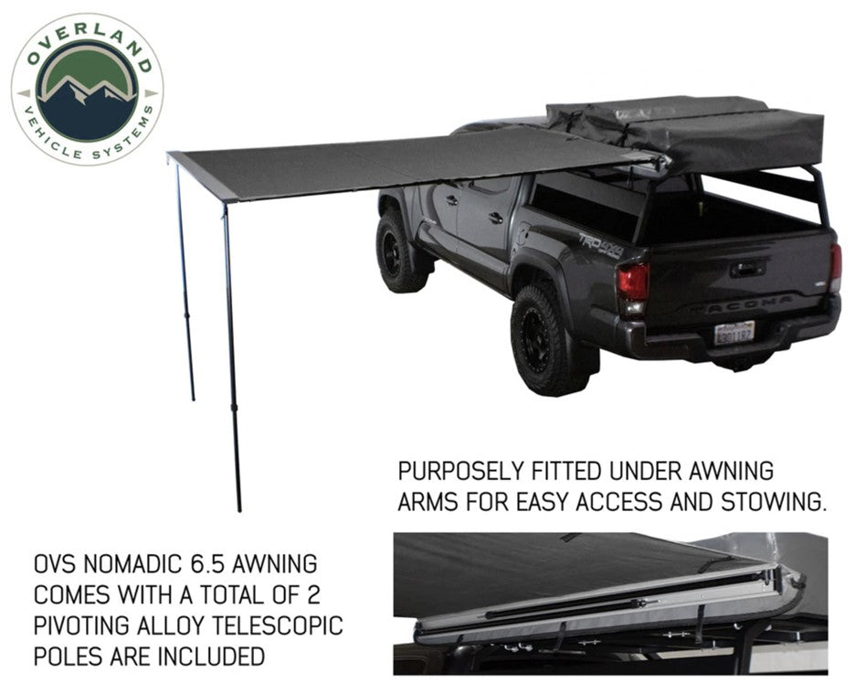 Overland Vehicle Systems Nomadic 2.0 Awning w/ Black Cover, 6.5ft
