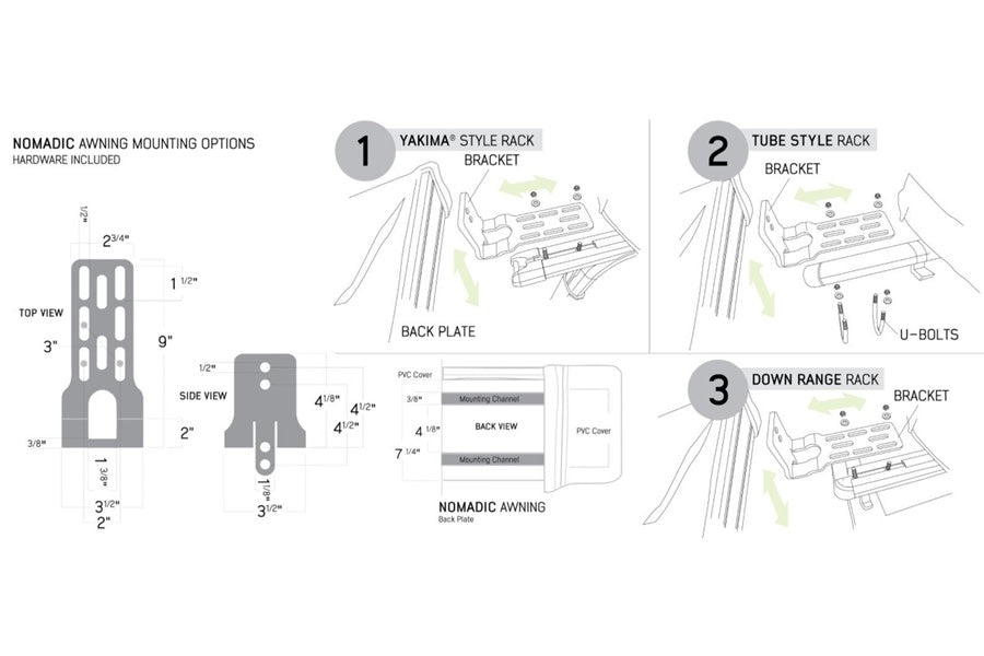 Overlander Rope Bracket Overland Vehicle Systems Nomadic 270 LT Awning Brackets – TrailRecon