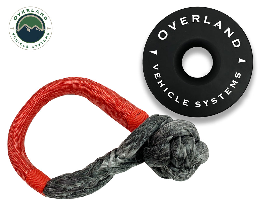 Overland Vehicle Systems Soft Shackle 5.8in and Recovery Ring 45,000lb Combo Pack