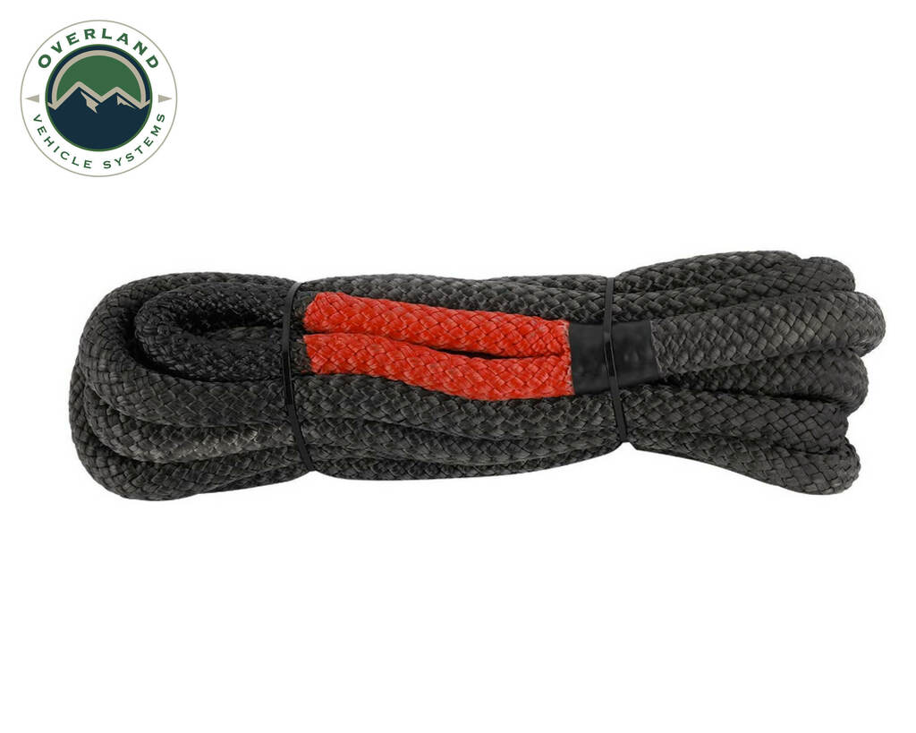 Overland Vehicle Systems Brute Kinetic Recovery Strap w/ Storage Bag - 1in x 30ft