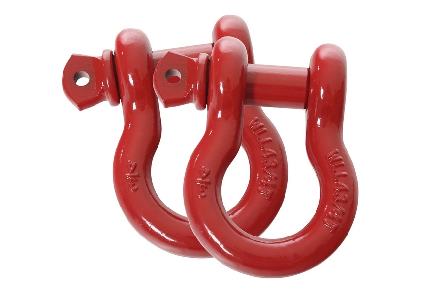 Overland Vehicle Systems Recovery Shackle 3/4in 4.75 Ton Red - Pair