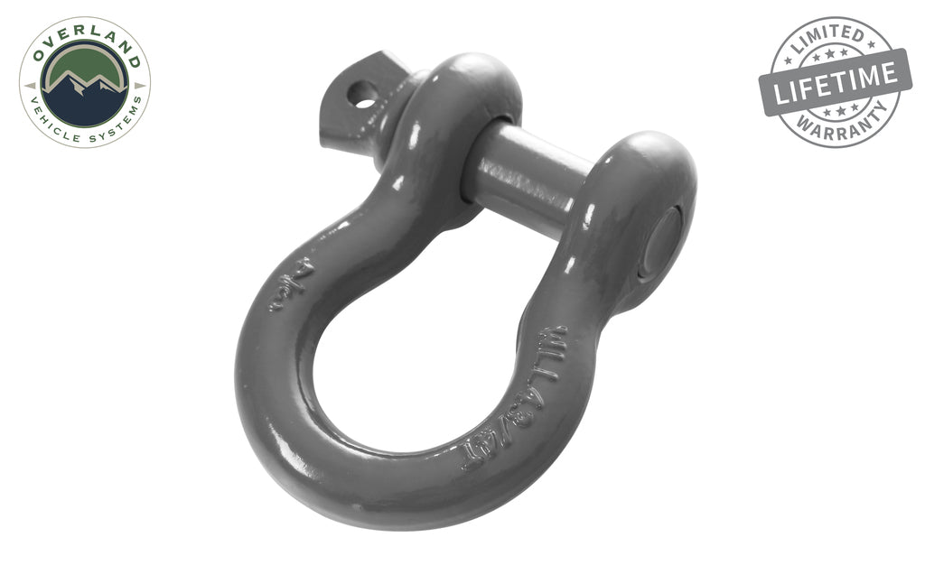 Overland Vehicle Systems 3/4in 4.75 Ton Recovery Shackle, Gray